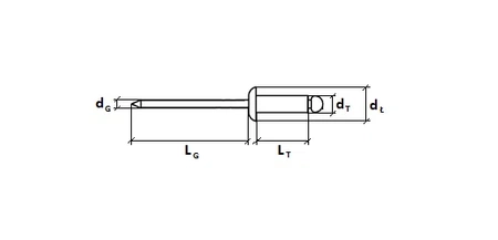 Nit zrywalny stalowy z łbem płaskim BK 4x8mm