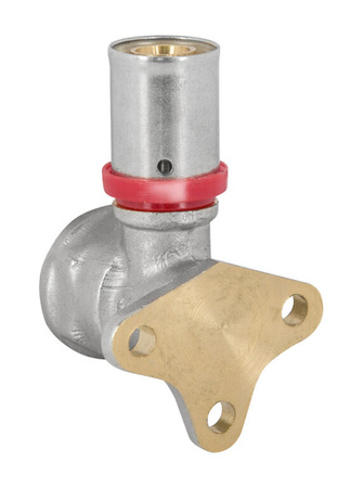 Diamond kolano naścienne KOL-Ł PEX-AL-PEX 16x1/2" zaprasowane mosiądz FZZ-010.1/2X16.KOL-Ł