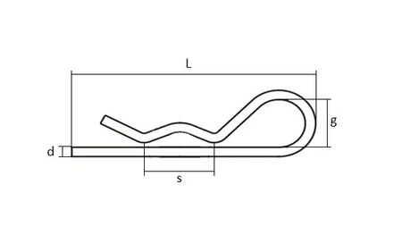 Zawleczka sprężysta pojedyncza 5mm AN 75 ocynk