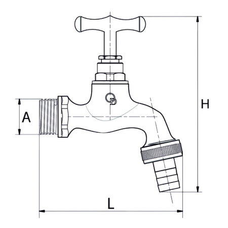 Diamond zawór czerpalny 1/2" ze złączką do węża żółty matowy ART.207-1/2.Y