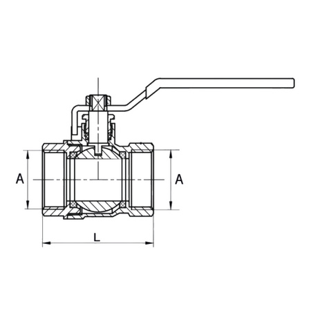 Diamond zawór kulowy ciężki 1/2" z dławikiem ART.3500-15