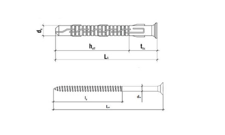 Wkręt-met kołek rozporowy ramowy klucz KPR-PIKE K 8x100mm 50sztuk KPR-PIKE-08100K