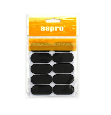 Aspro podkładki filcowe owalne czarne 20x44mm 10 sztuk A-40002-06-010