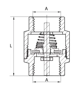 Diamond zawór zwrotny 1/2" z trzpieniem mosiężnym ART.12-15
