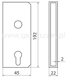 Martex puszka do zamka drzwiowa 90/22 wąska PU-BY-003