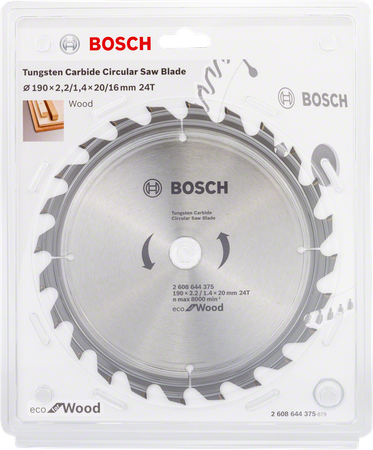Bosch tarcza pilarska Circular Saw Blade Eco for Wood 190x20x16mm 2608644375