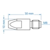 Tecweld końcówka prądowa MIG TW36 TW401 TW501 M8x30 1,0mm MAC0403