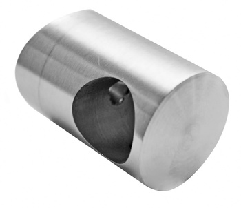 Uchwyt końcowy prawy dla rury 16mm/42,4mm AISI 304 szlif HD.026.031.04.S