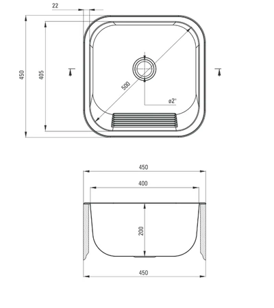 Deante komora gospodarcza 45x45x20 ZYK010A