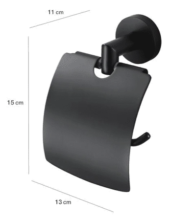Stella uchwyt do papieru toaletowego z osłonką czarny mat 07.440-B