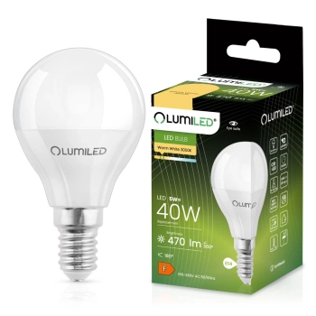Lumiled żarówka led E14 kulka 5W 3000K barwa ciepła LEDZARMI043
