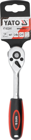Yato grzechotka prosta 1/4" 90T z plastikową rękojeścią YT-03241
