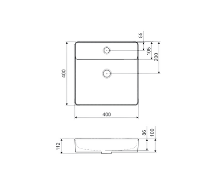 Excellent umywalka nablatowa Rima 2.0 40x40cm z otworem biały połysk CEEX.4901.400.WH