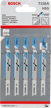 Bosch brzeszczot do wyrzynarek T118A 5 sztuk 2608631013