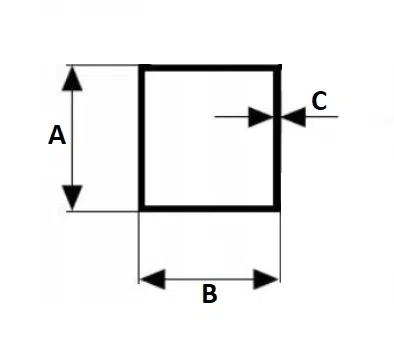 Rura kwadratowa aluminiowa 40x40x4,0mm 1mb PA38