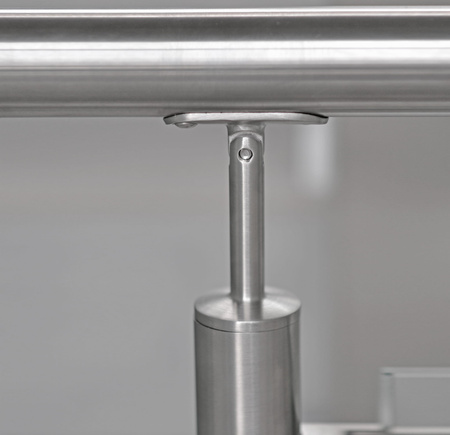 Podpora poręczy 42,4mm na słupek 42,4x2mm regulowana AISI 304 szlif