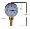 Termometr tarczowy okrągły radialny TBR 63 pionowy 1/2" 5125