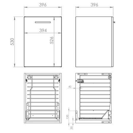 Elita komoda z koszem cargo Kwadro plus 40 black 167652