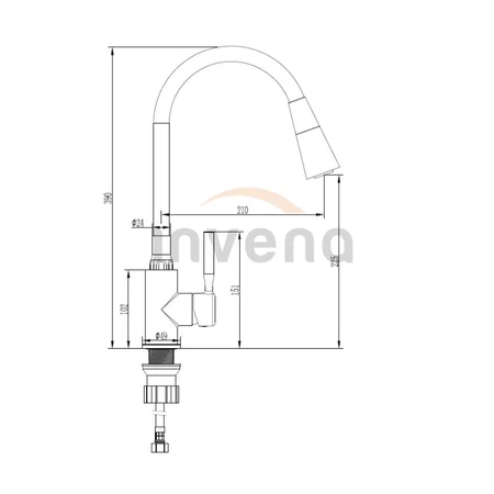 Invena bateria zlewozmywakowa Pogo czarna BZ-80-L04