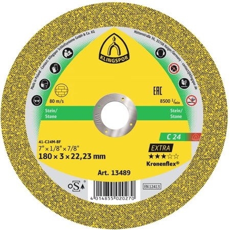 Klingspor tarcza do cięcia kamienia Kronenflex C 24 Extra 230x3x22,23mm 189003