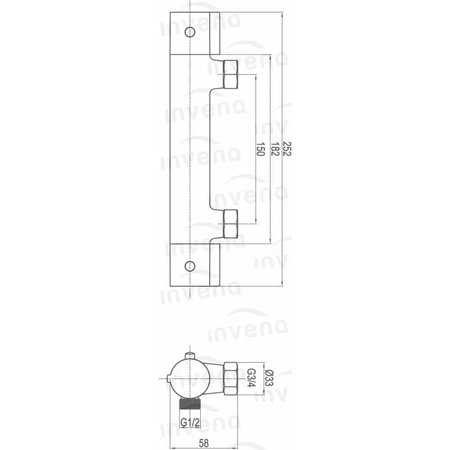 Invena bateria natryskowa termostatyczna Slim chrom BT-00-S01