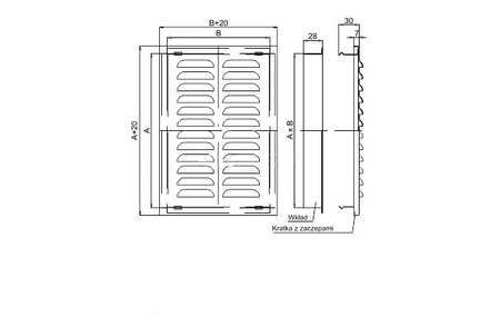 Dospel kratka wentylacyjna metalowa na zewnątrz brąz D/AK 140x210/B 007-1825
