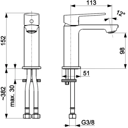 KFA Armatura bateria umywalkowa Agat stojąca 4422-815-00
