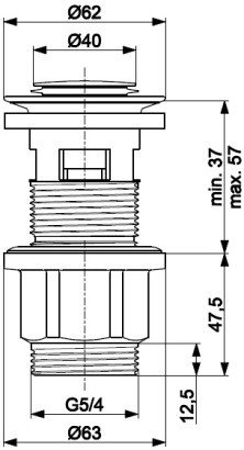 KFA Armatura spust klik-klak tworzywowy z przelewem chrom 660-356-00