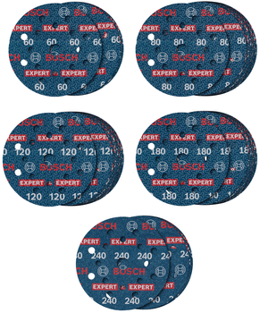 Bosch zestaw tarcz ściernych z folii EXPERT 0780 125mm 55 sztuk 2608902429