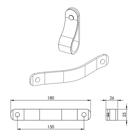 Elita uchwyt skórzany czarny 168407