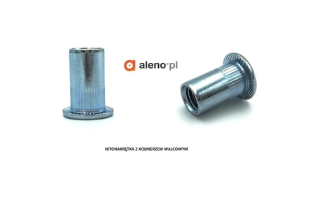 Nitonakrętka radełkowana z kołnierzem walcowym AN 315 M6 z kołnierzem stożkowym zredukowanym AN 320 M6