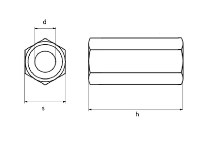 Nakrętka dystansowa M06x30 ocynk