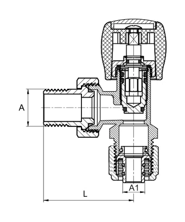 Diamond zawór grzejnikowy PEX kątowy 1/2" ART-23-PEX-1/2X16