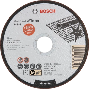 Bosch tarcza tnąca prosta Standard for Inox-Rapido 125x1.6x22,23mm 2608603172