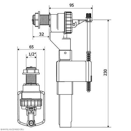 KK Pol zawór napełniający 1/2" boczny ZN2/105