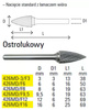 Beta pilnik obrotowy ostrołukowy 16x25 mm trzpień 6 mm 426MD/F16