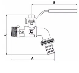 Calido zawór kulowy czerpalny 1/2" ZK-CZ1/2