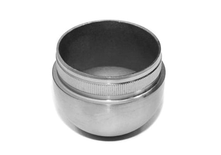 Zaślepka soczewka wbijana w rurę 42,4x2mm AISI 304 szlifowana