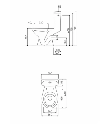 Koło spłuczka kompaktowa ceramiczna Idol M14020000