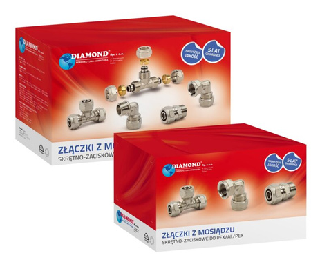 Diamond łącznik ZŁ-DZ PEX-AL-PEX gwint wewnętrzny 25x3/4" mosiądz FTN-002.3/4x25.ZŁ-DZ