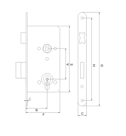 Zamek Abloy 72/45 bez zaczepu prawy klucz ZP-BO-000