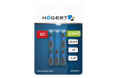 Hogert końcówka wkrętakowa udarowa PH1 25mm 5 SZT HT1S121