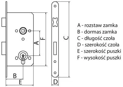 Martex puszka do zamka 72/50 drzwiowa szeroka PU-BY-000