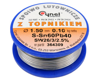 Cynel spoiwo lutownicze z topnikiem Sn60Pb40 1,5 mm 100 g 76814