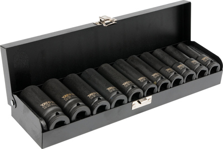 Yato zestaw nasadek udarowych głębokich 1/2" 10-24mm 11-elementowy YT-1054