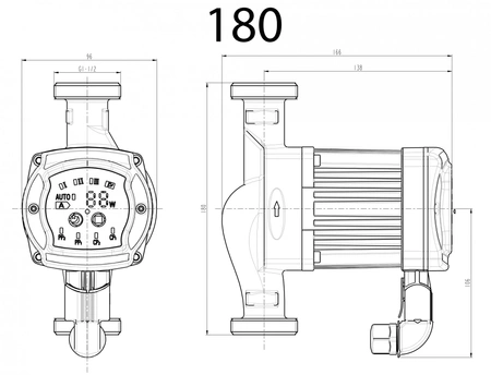 Diamond elektroniczna pompa obiegowa do C.O. energooszczędna NEWRS25/60EL/180mm ART.5N-180