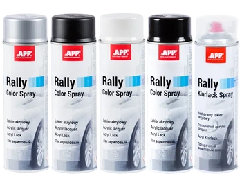 APP lakier akrylowy Rally Color Spray 500ml biały z połyskiem 210101