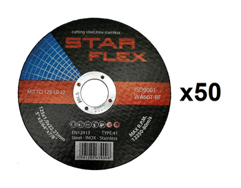 Postal tarcza tnąca 125x1mm Star Flex T41-125-1,0 WA60T-BF-INOX 50 sztuk TCI1251022