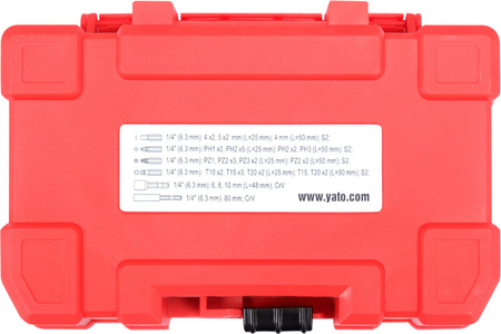 Yato zestaw udarowych końcówek wkrętakowych 37-elementowy YT-04616
