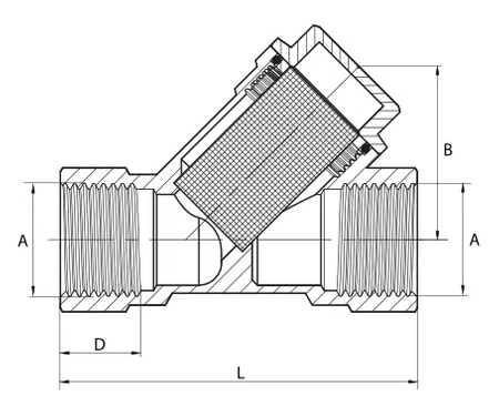 Diamond filtr skośny do instalacji gazowej 1/2" ART.2300-15